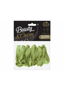 Balony Beauty&Charm platynowe oliwkowe 20szt