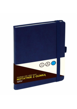 Notatnik A5/80K kratka z gumką granatowy GRAND