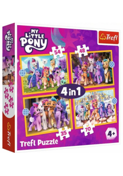 Puzzle 4w1 Poznaj kucyki Pony TREFL