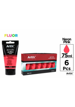 Farba akrylowa fluorescencyjna różowa 75ml (6szt)