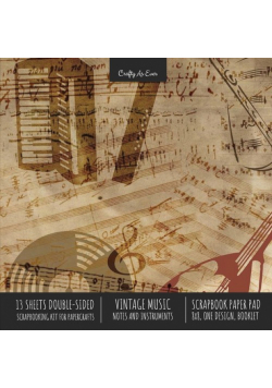 Vintage Music Scrapbook Paper Pad 8x8 Decorative Scrapbooking Kit for Cardmaking Gifts, DIY Crafts, Printmaking, Papercrafts, Notes Instruments, Designer Paper
