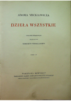 Mickiewicz Dzieła wszystkie tom IV 1934 r.