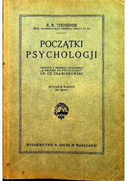 Początki psychologji 1928 r.