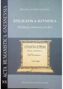 Epigrafika rzymska Wykłady uniwersyteckie