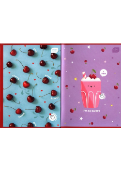 Zeszyt A5 w kratkę 32 kartki zapachowy Cherry 10 sztuk mix