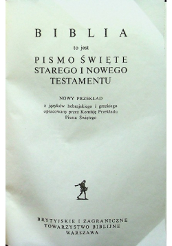 Biblia Pismo Święte