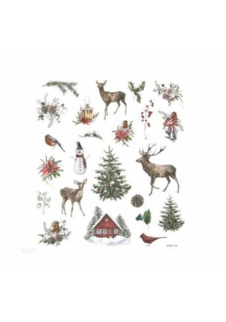 Naklejki z brokatem lovable chrismas 23szt