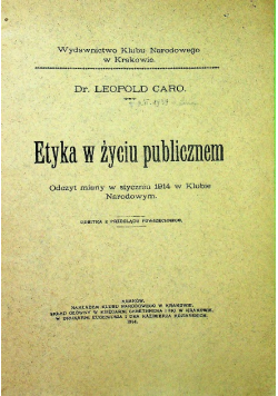 Etyka w życiu publicznem 1914 r.