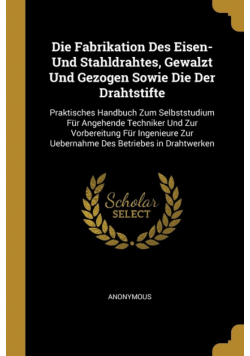 Die Fabrikation Des Eisen- Und Stahldrahtes, Gewalzt Und Gezogen Sowie Die Der Drahtstifte