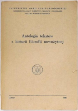 Antologia tekstów z historii filozofii nowożytnej