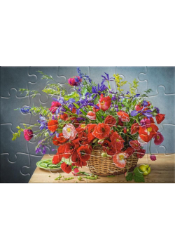 Puzzlowa kartka pocztowa Bouquet with Poppies