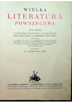 Wielka literatura powszechna tom III 1932 r.