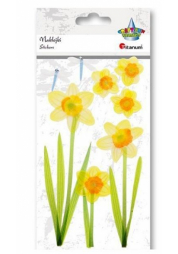 Naklejki foliowe 3D żonkile i ważki 8szt