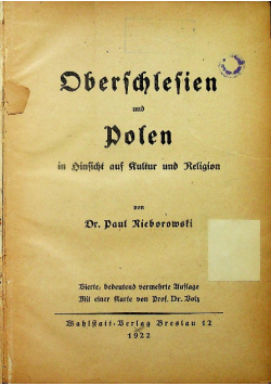 Oberschlesien und Polen 1922 r.