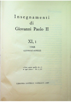 Insegnamenti di Giovanni Paolo II tom XI część 1