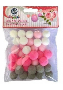 Pompony dekoracyjne 20mm - Różany ogród ASTRA