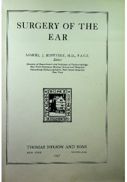 Surgery of the ear 1947 r.