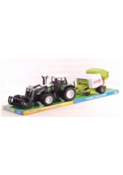 Traktor z prasą i łyżką duży