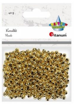 Koraliki plastikowe 40g złote