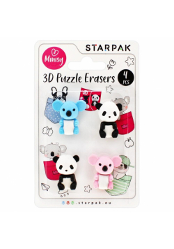 Gumka do mazania 3D puzzle 4 sztuki Minisy