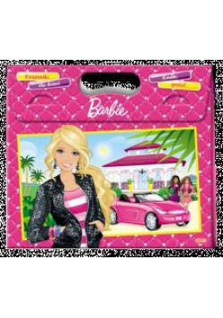 Zestaw książek z kredkami. Barbie