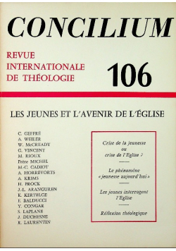 Concilium 106 Les Jeunes Et L ' Avenir De L ' Eglise