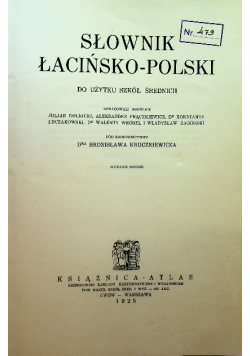 Słownik Łacińsko  Polski  1925 r.
