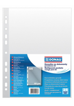 Koszulki na dokumenty PP A4 groszkowe (25szt)