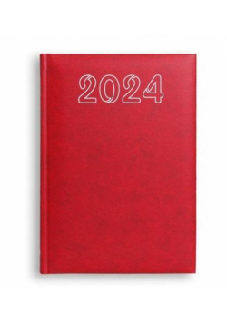 Terminarz 2024 A5 dzienny Standard - czerwony