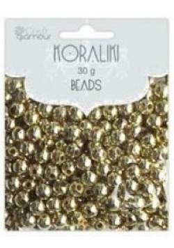 Koraliki złote 5mm 40g