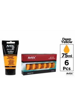 Farba akrylowa ciemnożółta 75ml (6szt)
