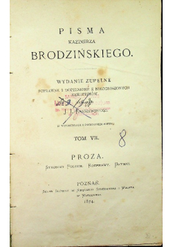 Pisma Kazimierza Brodzińskiego Tom VII 1874 r.