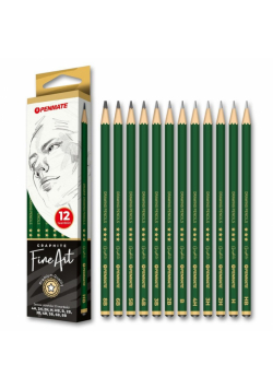 Zestaw ołówków Fine Art twardość 4H-8B 12szt.