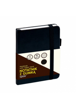 Notatnik A6/80K linia z gumką czarny GRAND