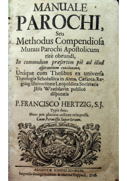 Manuale parochi confessarij Tom 1 do 3 ok 1718 r.
