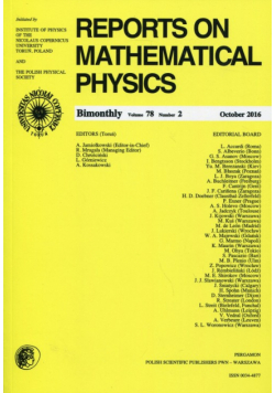 Reports on Mathematical Physics 78/2 2016 Pergamon