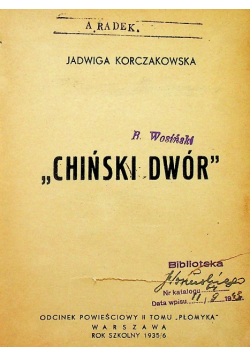 Chiński Dwór 1936 r.
