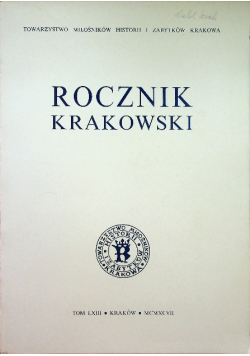 Rocznik Krakowski tom LX