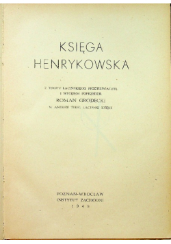Księga henrykowska 1949 r