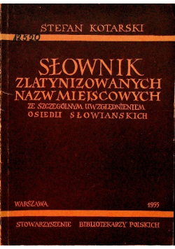 Słownik zlatynizowanych nazw miejscowych