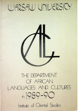 The department of African Languages and Cultures in 1989 - 1990