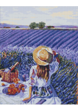 Diamentowa mozaika - Piknik lawendowy 40x50cm