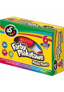 Farby plakatowe 6 kolorów 20ml AS