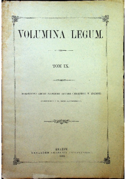 Volumina legum Tom IX 1889 r.