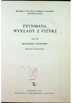 Feynmana wykłady z fizyki Tom III