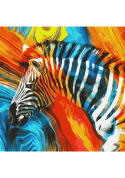 Malowanie po numerach - Kolorowa zebra 50x50cm