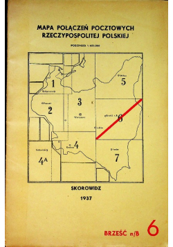 Mapa połączeń pocztowych RP 1937 r.