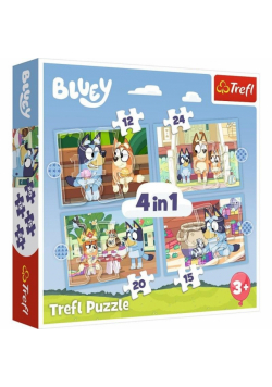 Puzzle 4w1 Bluey i jego świat