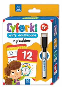 Cyferki karty edukacyjne z pisakiem. 5+