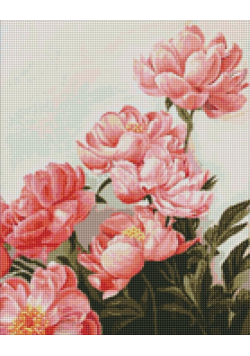 Diamentowa mozaika - Bukiet piwonii 40x50cm